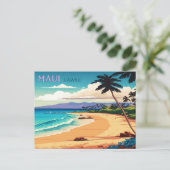 Maui Hawaii Kaanapali Beach Retro Briefkaart (Staand voorkant)