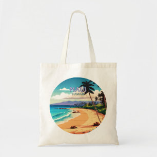 Maui Hawaii Kaanapali Beach  Retro Tote Bag