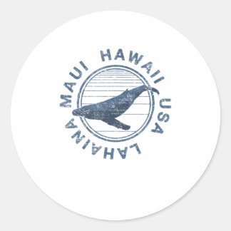 Maui Hawaii Lahaina walvisretro Ronde Sticker