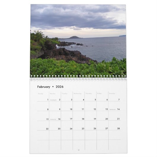 Maui Hawaii Mooie Strandfotografie 2026 Muur Kalender (Feb 2026)