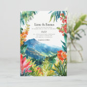 Maui Hawaii Mountain bruiloft uitnodiging (Staand voorkant)