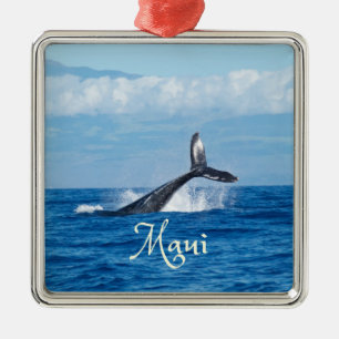 Maui Hawaii Ocean Whale Tail Metalen Ornament