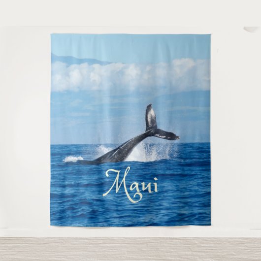 Maui Hawaii Ocean Whale Tail Wandkleed (Voorkant)