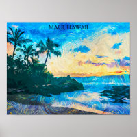 Maui Hawaii Olieverf Illustratie reis