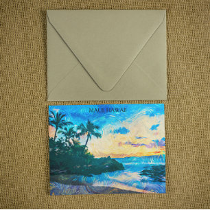 Maui Hawaii olieverf illustratie reizen Briefkaart
