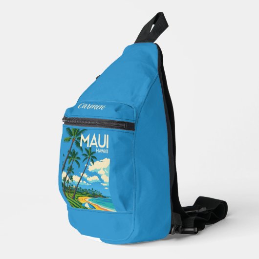 Maui Hawaii Palm Trees Beach Sling Bag (Rechterhoek)