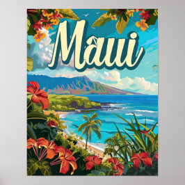 Maui Hawaii Reizen Poster Art Print Poster