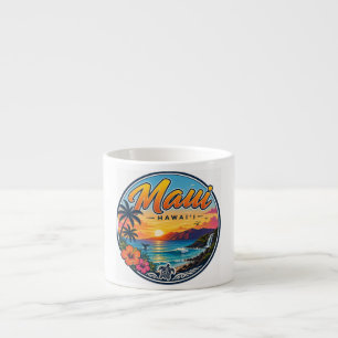 Maui Hawaii Retro Reislogo  Espresso Kop