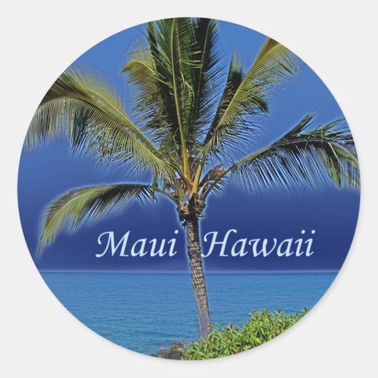 Maui Hawaii Ronde Sticker (Voorkant)
