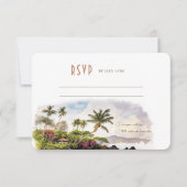 Maui Hawaii RSVP Wedding Insert Destination Kaart (Voorkant)