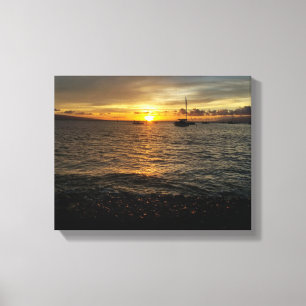 Maui Hawaii Sunset in Lahaina. Canvas Afdruk