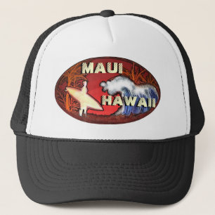 Maui Hawaii surfer golft artistieke strandscène p Trucker Pet