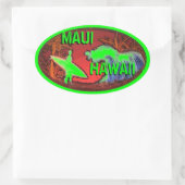Maui Hawaii surfer vert vagues art autocollants (Sac)