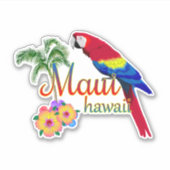 Maui Hawaii Tropical Island Parrot Sticker (Voorkant)