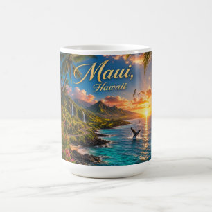 Maui Hawaii Tropische Kustlijn Reisposter Koffiemok