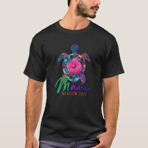 Maui Hawaii Vacation 2022 Zee Turtle Flower Tropic T-shirt