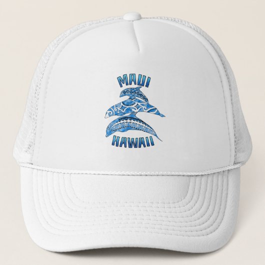 Maui Hawaii Vacation Tribal Dolphins Trucker Pet (Voorkant)
