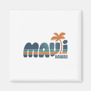 Maui Hawaii Vintage Surf Strand Surfen 70's Retro Magneet