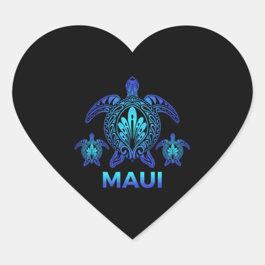 Maui Hawaii Zee Turtle Hawaiian Aloha Beach Hart Sticker (Voorkant)