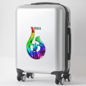 Maui Honu Tribal Hook Neon Rainbow Sticker (Koffer)