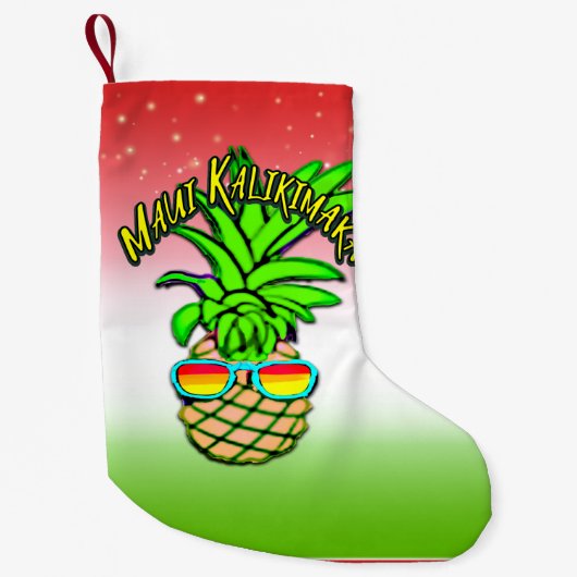 Maui Kalikimaka Pun Hawaiian kerstananas Kleine Kerstsok (Voorkant)