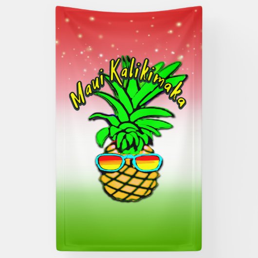 Maui Kalikimaka Pun Hawaiian kerstananas Spandoek (Verticaal)