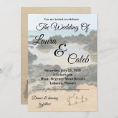 Maui Lei sur Secret Beach Wedding Invitation (Devant / Derrière)