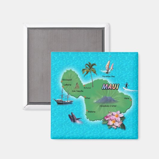 Maui Map Magneet (Voorkant / Achterkant)