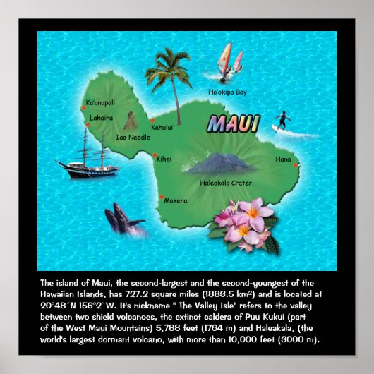 Maui Map Poster (Voorkant)