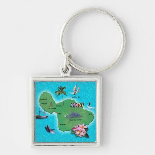 Maui Map Sleutelhanger (Voorkant)