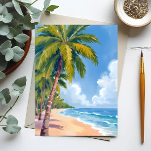 Maui Strand Palmboom Schilderij Briefkaart