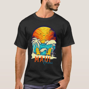 Maui Sunset Beach Hawaiian Vacation Couples Family T-shirt