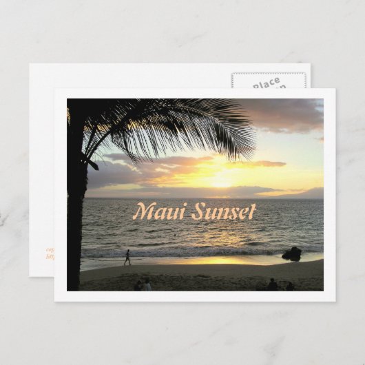 Maui Sunset, Beach Walker Briefkaart (Voorkant / Achterkant)