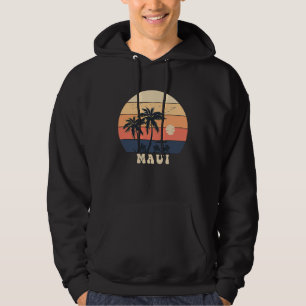 Maui surfen Hawaiaanse vakantie zonsondergang 80er Hoodie