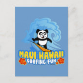Maui Surfing Panda Briefkaart (Voorkant)