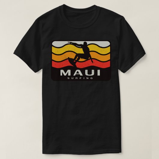 Maui Surfing Retro  Waves Surfer T-shirt (Design voorkant)