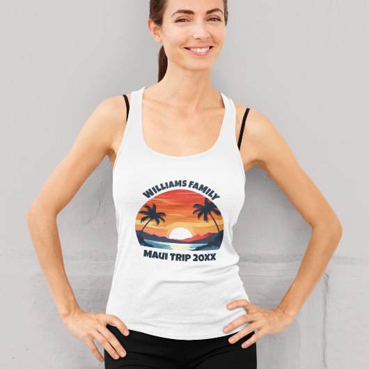 Maui Vakantie Sunrise Palmbomen Custom Vrouwen Tanktop