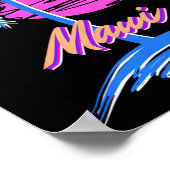 Maui Vaporwave Synth Outrun Sunset 80s Beach Retro Poster (Hoek)