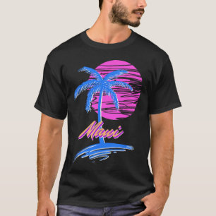 Maui Vaporwave Synth Outrun Sunset 80s Beach Retro T-shirt