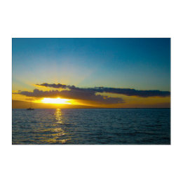 Maui zonsondergang met een catamaran acryl muurkunst