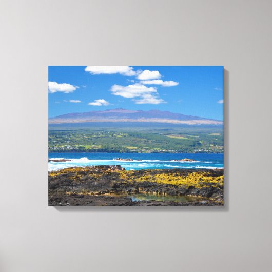 Mauna Kea en Hilo Bay Canvas Afdrukken (Voorkant)