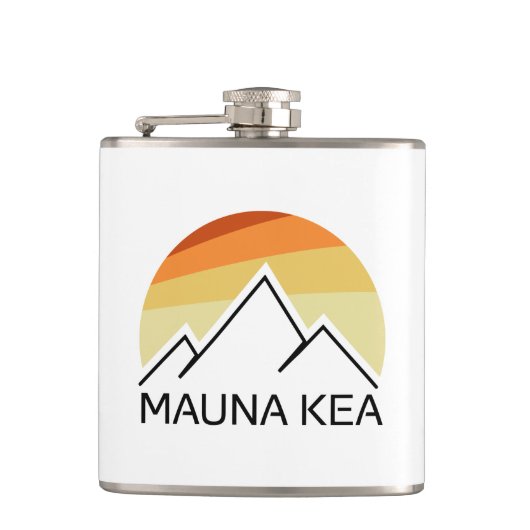 Mauna Kea Hawaii Retro Heupfles (Voorkant)