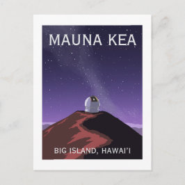 Mauna Kea Observatory Starry Sky Retro Poster  Briefkaart