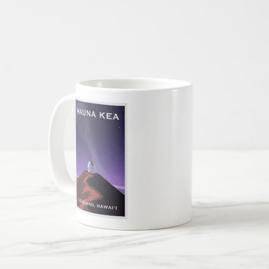 Mauna Kea Starry Sky Retro Poster Mug (Devant gauche)