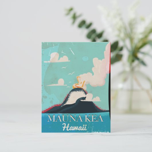 mauna kea vulcano  Hawaii reisposter Briefkaart (Staand voorkant)