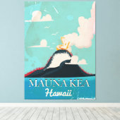 mauna kea vulcano  Hawaii reisposter Canvas Afdruk (Insitu (Houten vloer))