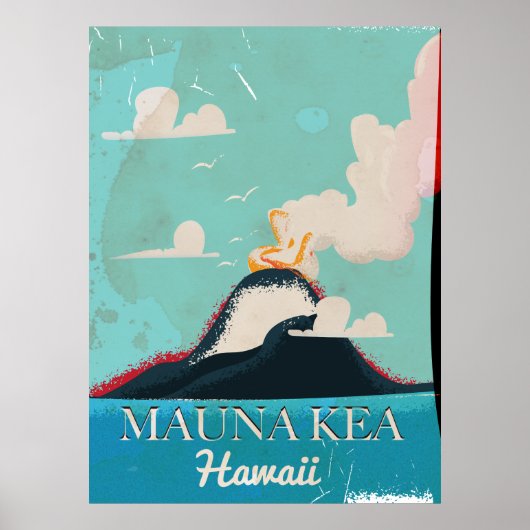 mauna kea vulcano  Hawaii reisposter Poster (Voorkant)