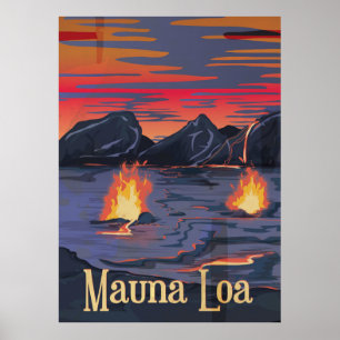 Mauna Loa vulkaan reisposter Poster
