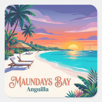 Maundays Bay West End Anguilla Vierkante Sticker