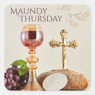 Maundy Thursday Eucharist Chalice Holy Week Vierkante Sticker